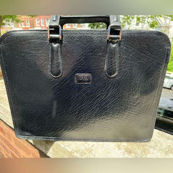 Casa Lopez Black Handmade Genuine Leather Briefcase Bag  - made In Argentina - - Picture 12 of 12